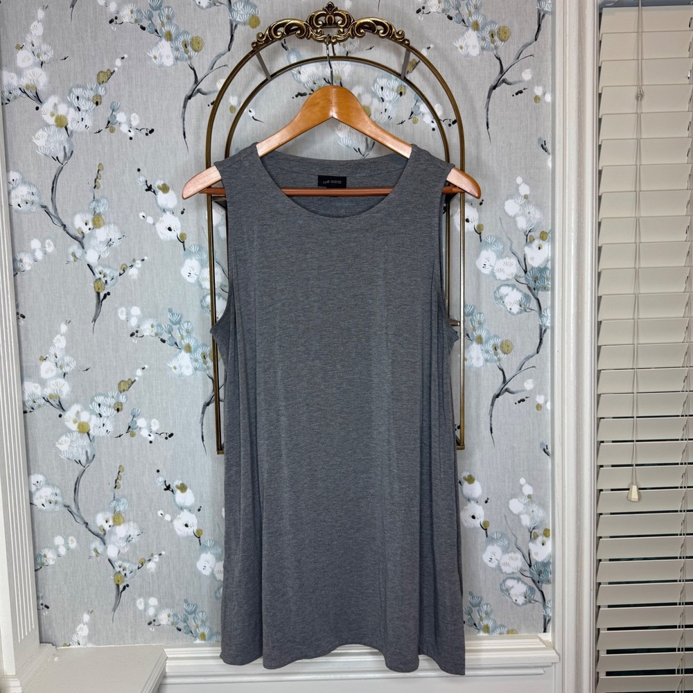 J. Jill Wearever Grey Sleeveless Tunic Tank Top Crew Neck L Tall
